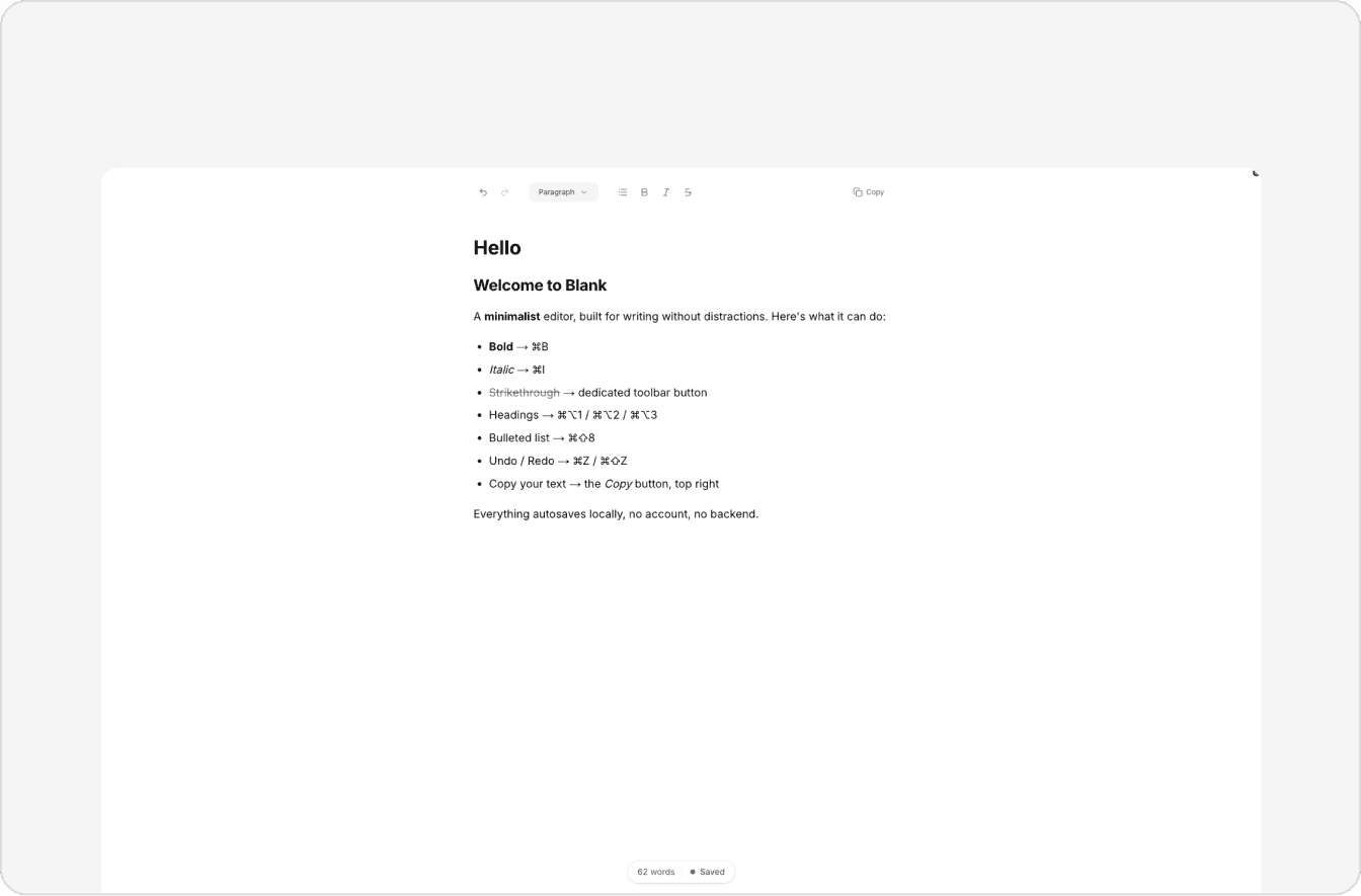 Blank, éditeur de texte minimaliste